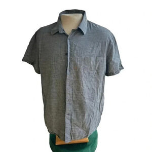 Perry Ellis short sleeve button up lightweight gray size XXL